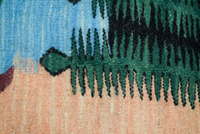 5.7 FT Palm Village and Cranes Handwoven Tapestry, Large Egyptian Wool Wall Hanging, Folk Art — detail 13