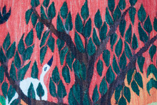 Sunset Village and Cranes handwoven tapestry — view 5