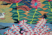 3.4 FT Coral Trees and Birds Handwoven Tapestry, Egyptian Wool Wall Hanging, Natural Dye Folk Art — detail 10