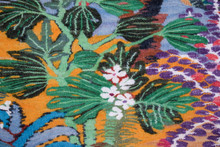 3.4 FT Tree of Doves Handwoven Tapestry, Mustard Egyptian Wool Wall Hanging, Natural Dye Folk Art — detail 8