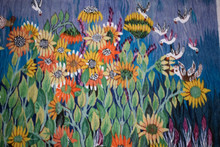 Sunflowers and Doves handwoven tapestry — view 6