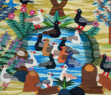 Blossom Tree and Duck Pond handwoven tapestry — view 3