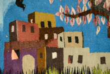 Autumn Village and Cranes handwoven tapestry — view 11