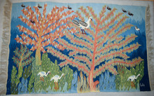 6.4 FT Coral Tree of Life Handwoven Tapestry, Large Egyptian Wool Wall Hanging, Natural Dye Art