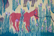 Grazing Horses among the Trees handwoven tapestry — view 9