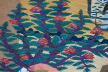 4.8 FT Village Wedding Handwoven Tapestry, Figurative Egyptian Wool Wall Hanging, Natural Dye — detail 15