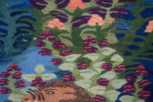 3.5 FT Lion and Gazelles Tree of Life Handwoven Tapestry, Egyptian Wool Wall Hanging, Natural Dye — detail 15