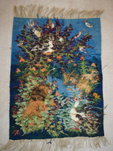 3.5 FT Lion and Gazelles Tree of Life Handwoven Tapestry, Egyptian Wool Wall Hanging, Natural Dye — detail 19