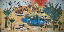 Nile Village Panorama handwoven tapestry — view 4