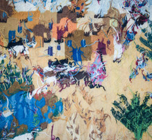 7.9 FT Nile Village Panorama Handwoven Tapestry, Extra Large Egyptian Wool Wall Hanging, Natural Dye — detail 11