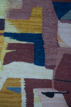 4 FT Jerusalem Dome of the Rock Handwoven Tapestry, Egyptian Wool Wall Hanging, Signed Folk Art — detail 19