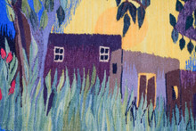 6.4 FT White Ibis by the River Handwoven Tapestry, Large Egyptian Wool Wall Hanging, Signed Folk Art — detail 19