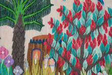 4.2 FT Blossom Garden Handwoven Tapestry, Egyptian Wool Wall Hanging, Natural Dye Folk Art — detail 13