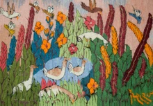 Geese in the Reeds handwoven tapestry — view 8