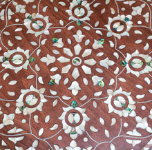 Syrian Moroccan Inlay Table, Mother of Pearl & Abalone, Handmade Octagonal Side Table 20" Height — detail 8