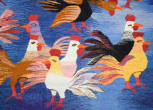 Roosters and Hens handwoven tapestry — view 7