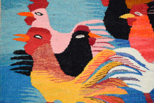 Roosters, Hens and Chicks handwoven tapestry — view 6