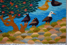 Village Sheep, Palms and Ducks handwoven tapestry — view 8
