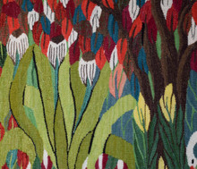 Egyptian Handwoven Wool Tapestry Flowering Trees Egrets Sunflowers Wall Hanging 63 x 41 in — detail 9