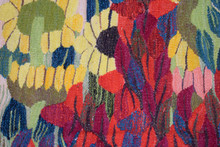 Egyptian Handwoven Wool Tapestry Flowering Trees Egrets Sunflowers Wall Hanging 63 x 41 in — detail 15