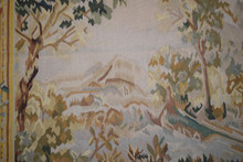 Large Aubusson Style Verdure Tapestry Handwoven Wool Wall Hanging French Landscape 64 x 46 in — detail 8