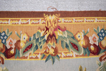 Large Aubusson Style Verdure Tapestry Handwoven Wool Wall Hanging French Landscape 64 x 46 in — detail 10
