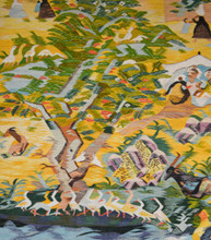 Nile Village with Palms and Ibis handwoven tapestry — view 4
