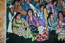 Village Market Day with 130+ Figures handwoven tapestry — view 9