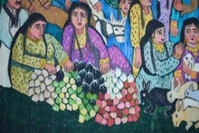 Village Market Day with 130+ Figures handwoven tapestry — view 15