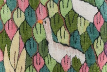 Palm Grove with Village Animals — Handwoven Egyptian Wool Tapestry, 3.9 ft — detail 9