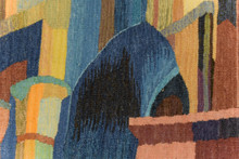 Temple Colonnade and Avenue of Sphinxes — Handwoven Egyptian Wool Tapestry, 4 ft — detail 6