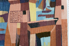 Temple Colonnade and Avenue of Sphinxes — Handwoven Egyptian Wool Tapestry, 4 ft — detail 10