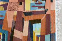 Temple Colonnade and Avenue of Sphinxes — Handwoven Egyptian Wool Tapestry, 4 ft — detail 11