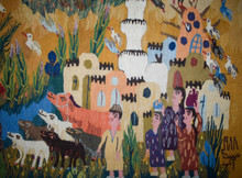 Custom Egyptian tapestry commission, extra large 6–8 ft — example of a past piece — detail 8