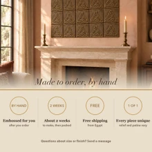 Card noting that the Braided Triangle Knot tiles are made to order by hand