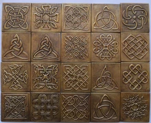 The real handmade Celtic knot tile collection A in aged bronze that the Arc Weave Knot comes from