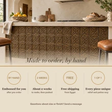 Card noting that the Butterfly Knot tiles are made to order by hand