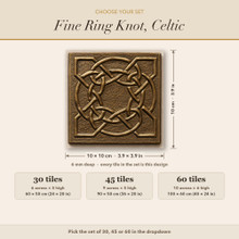 Card showing Fine Ring Knot sets of 30, 45 or 60 tiles, 10 x 10 cm each
