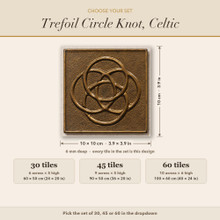Card showing Trefoil Circle Knot sets of 30, 45 or 60 tiles, 10 x 10 cm each