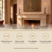 Card noting that the Slender Branch Tree in a Circle panel is made to order by hand