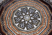 Scalloped Round-Top Mother of Pearl Side Table, Star Mosaic, 22 in — detail 5