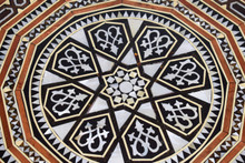 Scalloped Round-Top Mother of Pearl Side Table, Star Mosaic, 22 in — detail 6