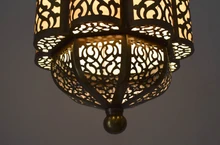 Egyptian cut out brass hanging lantern lights

