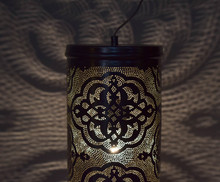 Unique brass tall silver moroccan floor lamp