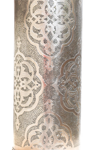Tall Silver Moroccan Pendant Lamp - Brass