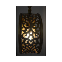 Hand-Blown Glass Pendant Lamp, Moroccan Brass