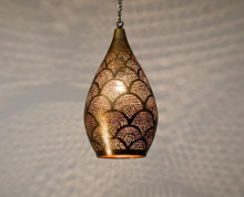 Moroccan hanging brass lamp