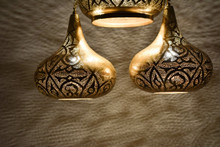 Moroccan brass chandelier lights