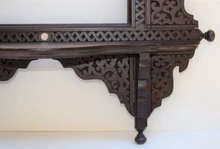 Syrian Inlaid Mirror with Shelf 32 in — detail 2