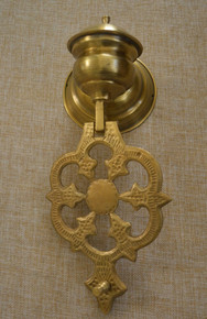 Egyptian Handmade Oxidize Gold Brass Door Knocker Handle, Moroccan Door Decor, Door Hanger, Home Decor - front view